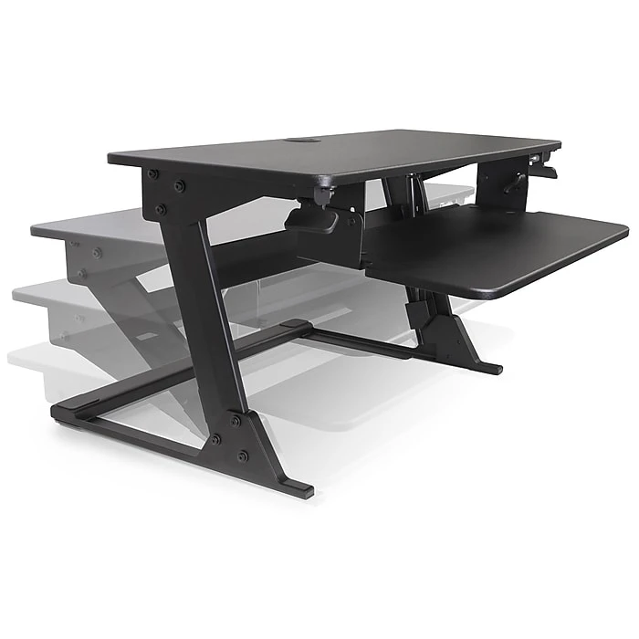 LifeFlo Ergonomics Clarity Sit Or Stand Workstation For Desktop 6.2”H X 35.4”W X 23.2”D, Black (LFO-OL2914-B 5 LifeFlo Ergonomics Clarity Sit Or Stand Workstation For Desktop 6.2”H X 35.4”W X 23.2”D, Black (LFO-OL2914-B - Image 3