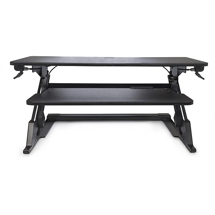 LifeFlo Ergonomics Clarity Sit Or Stand Workstation For Desktop 6.2”H X 35.4”W X 23.2”D, Black (LFO-OL2914-B 3 LifeFlo Ergonomics Clarity Sit Or Stand Workstation For Desktop 6.2”H X 35.4”W X 23.2”D, Black (LFO-OL2914-B