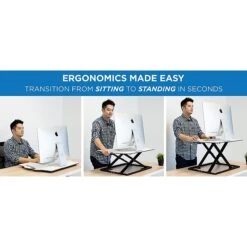 Mount-It! 1.3" -16" Tabletop Standing Desk Converter, White/Silver (MI-7938) -Office Supplies Shop sp21608011 sc7