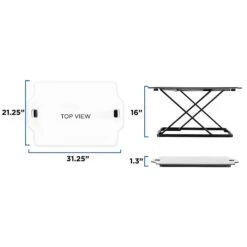 Mount-It! 1.3" -16" Tabletop Standing Desk Converter, White/Silver (MI-7938) -Office Supplies Shop sp21608014 sc7