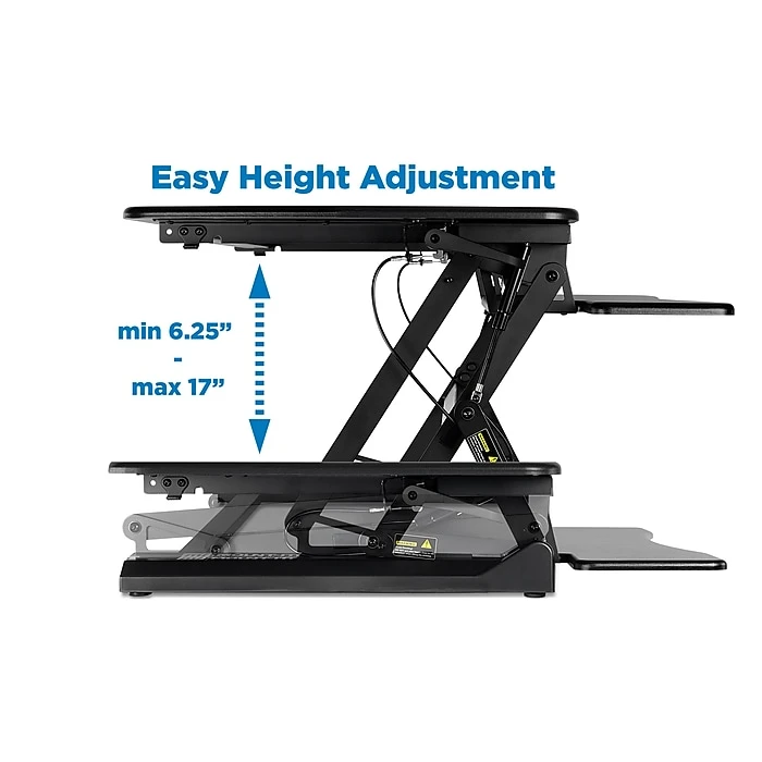 Mount-It! 6.25" - 17" Height Adjustable Sit Stand Desk Converter, Black (MI-7955) 5 Mount-It! 6.25" - 17" Height Adjustable Sit Stand Desk Converter, Black (MI-7955) - Image 3