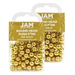 JAM Paper Colored Map Tacks, Gold, 2 Packs Of 100 (22432213A) 14 JAM Paper Colored Map Tacks, Gold, 2 Packs Of 100 (22432213A) -Office Supplies Shop sp29737963 sc7