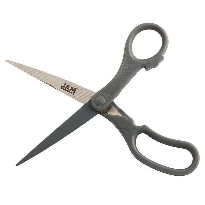 JAM Paper® Heavy Duty Multi-Purpose Precision Scissors, 8" Stainless Steel Blades, Grey (342GY) 5 JAM Paper® Heavy Duty Multi-Purpose Precision Scissors, 8" Stainless Steel Blades, Grey (342GY) - Image 3