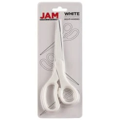 JAM Paper Precision 8" Stainless Steel Multi-Purpose/Heavy Duty Scissors, Pointed Tip, White (342WHZ) -Office Supplies Shop sp30025871 sc7 1