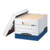 Bankers Box R-Kive® Heavy-Duty FastFold File Storage Boxes, Lift-Off Lid, Letter/Legal Size, White/Blue, 12/Carton (07243) -Office Supplies Shop sp37727029 sc7