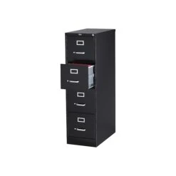 Staples 4-Drawer Vertical File Cabinet, Locking, Letter, Black, 25"D (25164D)