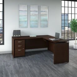 Bush Business Furniture Westfield 72W X 30D 3 Position Sit To Stand L Desk With Mobile File Cabinet, Mocha Cherry (SRC125MRSU) -Office Supplies Shop sp38463169 sc7