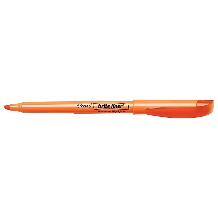 BIC Brite Liner Stick Highlighter, Chisel Tip, Orange, Dozen (90338/BL11OR) 4 BIC Brite Liner Stick Highlighter, Chisel Tip, Orange, Dozen (90338/BL11OR) - Image 2