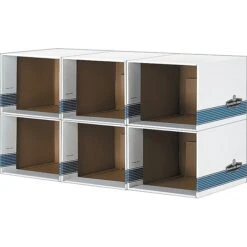 Bankers Box File/Cube™ Quick Set-Up Corrugated File Storage Box Shells, Letter/Legal Size, White/Blue, 6/Carton (0162601) 7 Bankers Box File/Cube™ Quick Set-Up Corrugated File Storage Box Shells, Letter/Legal Size, White/Blue, 6/Carton (0162601) -Office Supplies Shop sp40286171 sc7