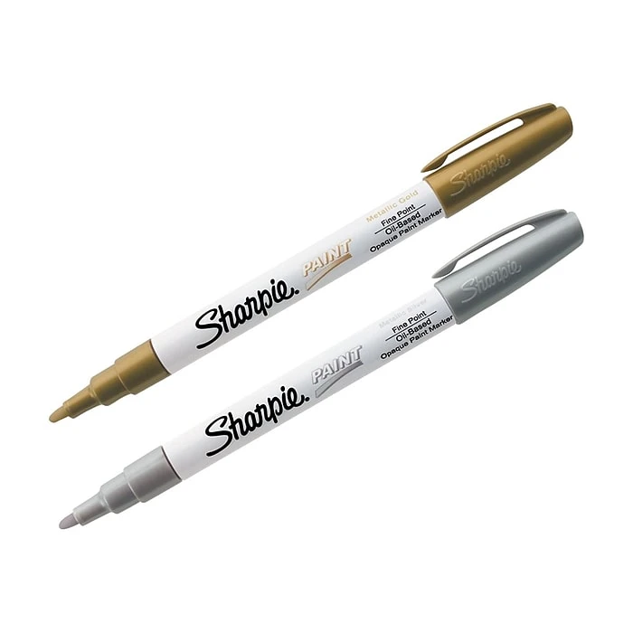 Sharpie Oil-Based Paint Markers, Extra Fine Tip, Assorted Metallic, 2/Pack (30588) 4 Sharpie Oil-Based Paint Markers, Extra Fine Tip, Assorted Metallic, 2/Pack (30588) - Image 2