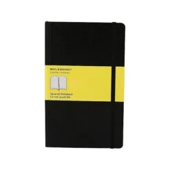 Moleskine Classic Notebook, Large, 5" X 8.25", Quad Ruled, 120 Sheets, Black (701139)