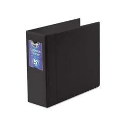 Find It Heavy Duty Gapless 5" D-Ring Non View Binder, Black (FT07095)