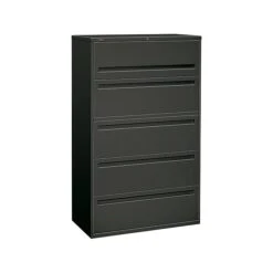HON Brigade 700 Series 5-Drawer Lateral File Cabinet, Locking, Letter/Legal, Charcoal, 42"W (HON795LS)