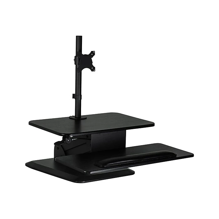 Mount-It! 26.75"W Adjustable Standing Desk Converter W/ Monitor Mount And Keyboard Tray, Plastic/Steel (MI-7913) 5 Mount-It! 26.75"W Adjustable Standing Desk Converter W/ Monitor Mount And Keyboard Tray, Plastic/Steel (MI-7913) - Image 3