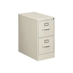 HON 310 Series 2-Drawer Vertical File Cabinet, Locking, Letter, Gray, 26.5"D (H312.P.Q)