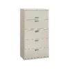 HON Brigade 600 Series 5-Drawer Lateral File Cabinet, Locking, Letter/Legal, Gray, 36"W (H685.L.Q)