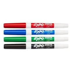 Expo Low Odor Dry Erase Markers, Fine Tip, Assorted, 4/Pack (86674) -Office Supplies Shop sp44344023 sc7
