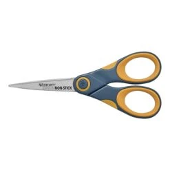 Westcott® Titanium Bonded® Non-Stick 5" Scissors, Pointed Tip, Gray/Yellow (14881)