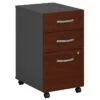 Bush Business Furniture Westfield 3 Drawer Mobile File Cabinet, Hansen Cherry/Graphite Gray (WC24453SU) -Office Supplies Shop sp46632858 sc7