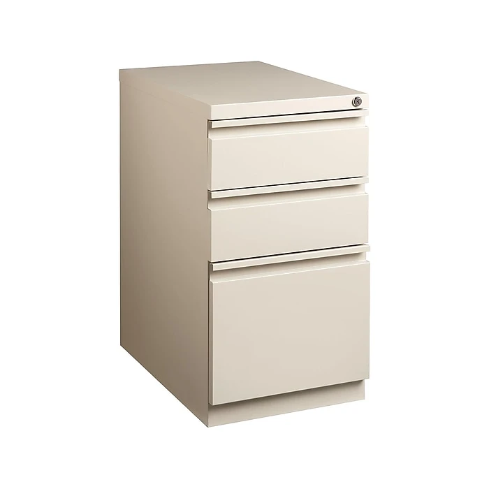 Staples 3-Drawer Vertical File Cabinet, Mobile/Pedestal, Letter, Putty, 20"D (24871D) 3 Staples 3-Drawer Vertical File Cabinet, Mobile/Pedestal, Letter, Putty, 20"D (24871D)