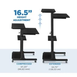 Mount-It! 27.5"W Mobile Height Adjustable Desk, Black, Plastic/Steel (MI-7940) -Office Supplies Shop sp50821594 sc7