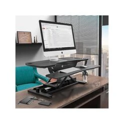 VersaDesk PowerPro 40"W Electric Sit To Stand Desktop Converter With Keyboard Tray & USB Port, Black (SP7644024-00-01) -Office Supplies Shop sp50988096 sc7
