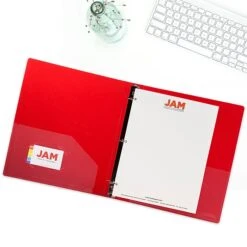 JAM Paper Designders 3/4" 3-Ring Flexible Poly Binders, Assorted Colors, 4/Pack (75T1RGBOR) -Office Supplies Shop sp55184400 sc7