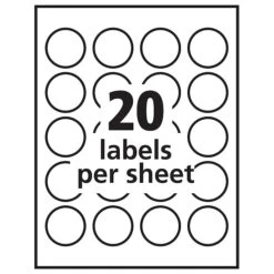 Avery Laser/Inkjet Identification Labels, 1 5/8" Dia., Glossy Clear, 20/Sheet, 25 Sheets/Pack (6582) -Office Supplies Shop sp57018953 sc7