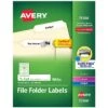 Avery Laser/Inkjet File Folder Labels, 2/3" X 3 7/16", White, 30/Sheet, 60 Sheets/Pack (75366)