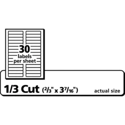 Avery Laser/Inkjet File Folder Labels, 2/3" X 3 7/16", White, 30/Sheet, 60 Sheets/Pack (75366) 11 Avery Laser/Inkjet File Folder Labels, 2/3" X 3 7/16", White, 30/Sheet, 60 Sheets/Pack (75366) -Office Supplies Shop sp57019824 sc7