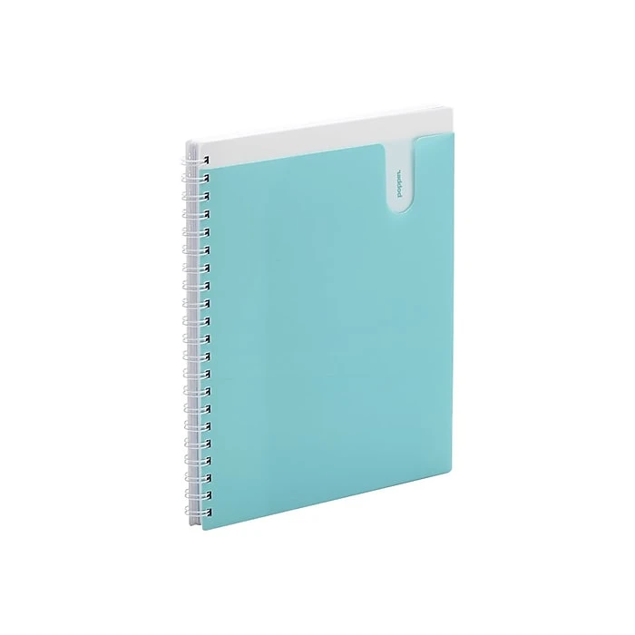 Poppin Pocket 1-Subject Notebook, 8.5" X 11", College Ruled, 80 Sheets, Aqua (102043) 3 Poppin Pocket 1-Subject Notebook, 8.5" X 11", College Ruled, 80 Sheets, Aqua (102043)
