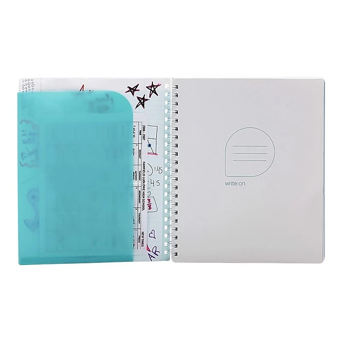 Poppin Pocket 1-Subject Notebook, 8.5" X 11", College Ruled, 80 Sheets, Aqua (102043) 5 Poppin Pocket 1-Subject Notebook, 8.5" X 11", College Ruled, 80 Sheets, Aqua (102043) - Image 3