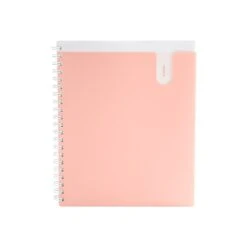 Poppin Pocket 1-Subject Notebook, 8.5" X 11", College Ruled, 80 Sheets, Blush (105224)