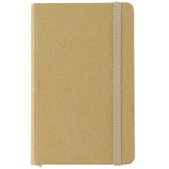 JAM Paper® Hardcover Notebook With Elastic, Small Journal, 3 3/4 X 5 5/8, Brown Kraft, 100 Lined Sheets (340526603)