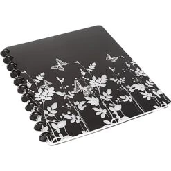 Staples® Customizable Arc Notebook System, 9.38" X 11.25", Narrow Ruled, 60 Sheets, Black With Butterflies (28002)
