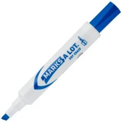 Avery Marks A Lot Desk-Style Dry Erase Marker, Chisel Tip, Blue, 12 Markers Per Pack (24406)