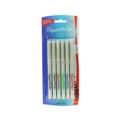 Speedball Elegant Writer Calligraphy Markers, Fine Tip, Assorted Inks, 6/Pack (2881)