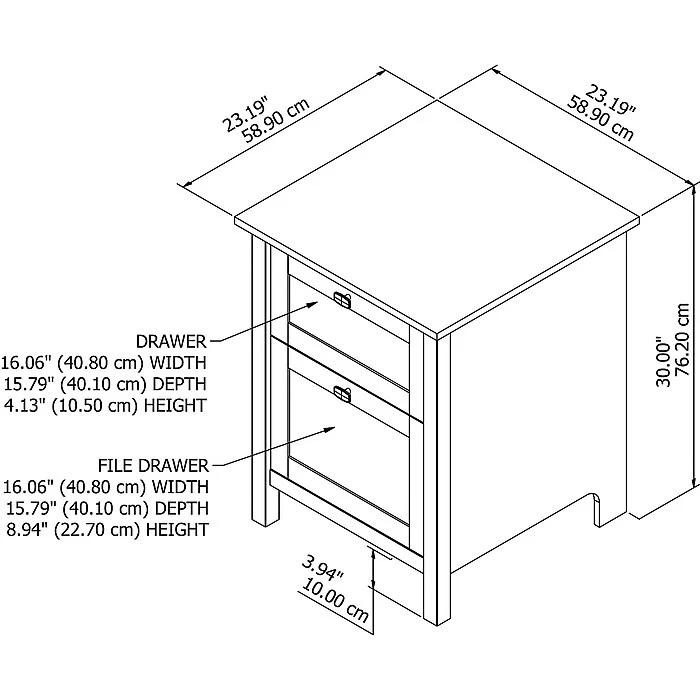 Bush Furniture Broadview 2 Drawer File Cabinet, Pure White (BDF124WH-03) 7 Bush Furniture Broadview 2 Drawer File Cabinet, Pure White (BDF124WH-03) - Image 5