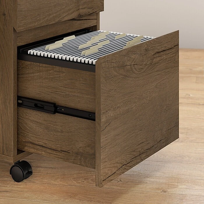 Bush Furniture Anthropology 2 Drawer Mobile File Cabinet, Rustic Brown Embossed (ATH011RB) 5 Bush Furniture Anthropology 2 Drawer Mobile File Cabinet, Rustic Brown Embossed (ATH011RB) - Image 3
