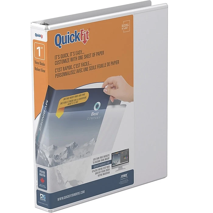 Stride QuickFit 1" 3-Ring View Binder, White (88010) 3 Stride QuickFit 1" 3-Ring View Binder, White (88010)