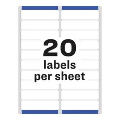 Avery Easy Peel Inkjet Address Labels, 1" X 4", White, 20 Labels/Sheet, 100 Sheets/Box, 2000 Labels/Box (8461) 16 Avery Easy Peel Inkjet Address Labels, 1" X 4", White, 20 Labels/Sheet, 100 Sheets/Box, 2000 Labels/Box (8461) -Office Supplies Shop sp75155666 sc7
