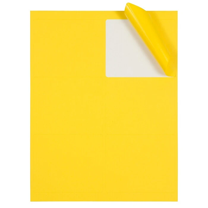 JAM Paper Laser/Inkjet Address Label, 4" X 3 3/8", Yellow, 6 Labels/Sheet, 12 Sheets/Pack (302725803) 5 JAM Paper Laser/Inkjet Address Label, 4" X 3 3/8", Yellow, 6 Labels/Sheet, 12 Sheets/Pack (302725803) - Image 3