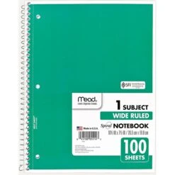 Mead 1-Subject Spiral Notebook, 8" X 10 1/2", Wide Ruled, 100 Sheets, Each (05514) -Office Supplies Shop sp93154339 sc7
