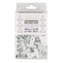 JAM Paper Bulldog Clip, White, 25/Pack (521312118)