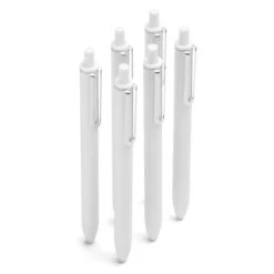 Poppin White Retractable Gel Luxe Pen, Black Ink, 100/Set (104290)